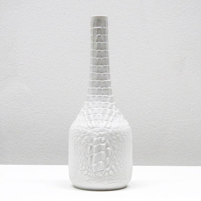 Lovely bisque porcelain vase with a reptilian relief, model no. 248 (tall version). Model No 248/0