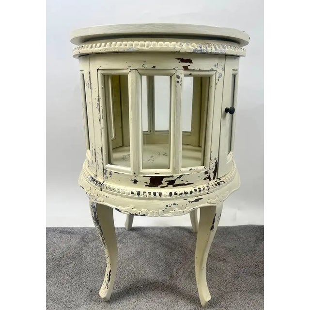 French Louis XV Provincial Style Distressed Off-White Serving Table W Tray For Sale In New York - Image 6 of 12