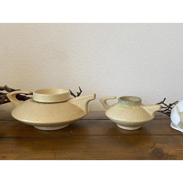 1970s Mid-Century Modern Italian Modernist Stackable Tea Set in Ceramic from SC3, 1970s, Set of 9 For Sale - Image 5 of 18