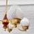 Scandinavian Modern Chandelier in Brass and Glass, Sweden, 1940s For Sale - Image 6 of 10