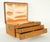 Vintage European tabletop silverware storage chest known as a Menagère in French. It features a top compartment and two...