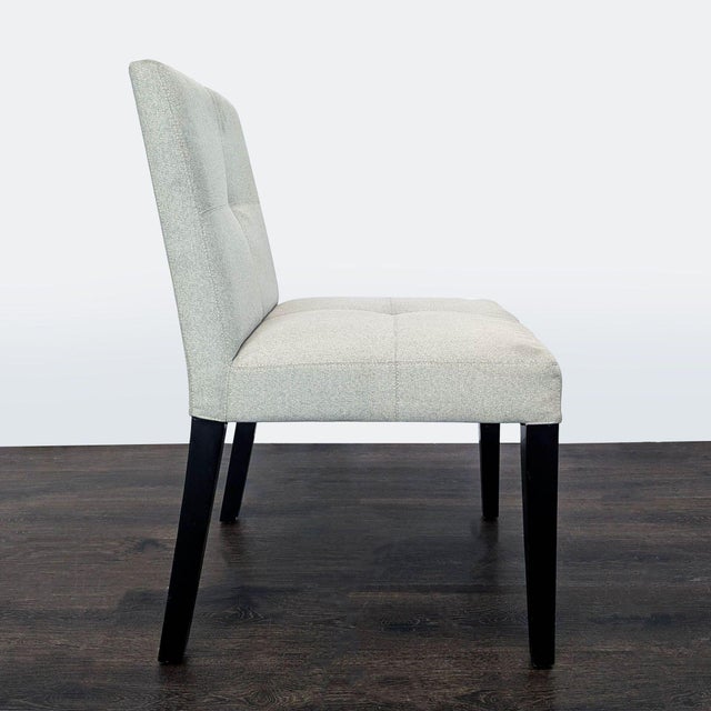 Modern Crate & Barrel Low Back Dining Chair With Button Tufting For Sale - Image 3 of 9
