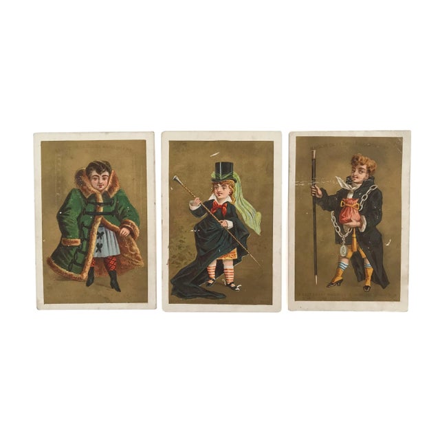 Victorian Antique 19th-Century Chromolithograph French Publicity Cards - Set of 6 For Sale - Image 3 of 6