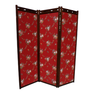 Vintage 3 Panel Folding Room Divider Double Sided Privacy Dressing Screen