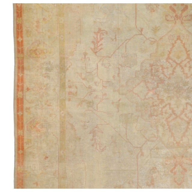 Fine Antique Turkish Oushak Rug 13'0" X 16’10” For Sale - Image 4 of 5