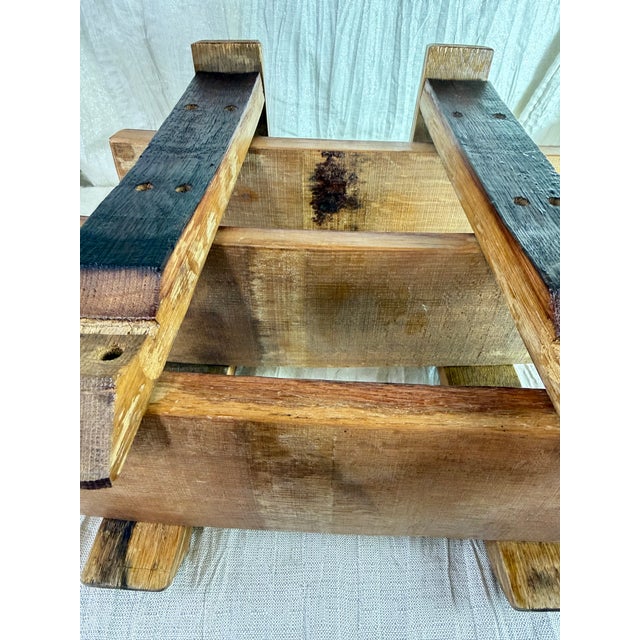 Handmade Reclaimed Oak Wine Barrel Three-Tier Serving & Display Stand For Sale - Image 10 of 10