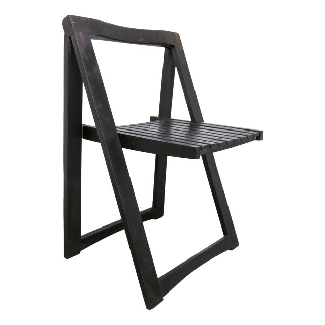 Black Folding Chair by Aldo Jacober for Alberto Bazzani, 1960s For Sale