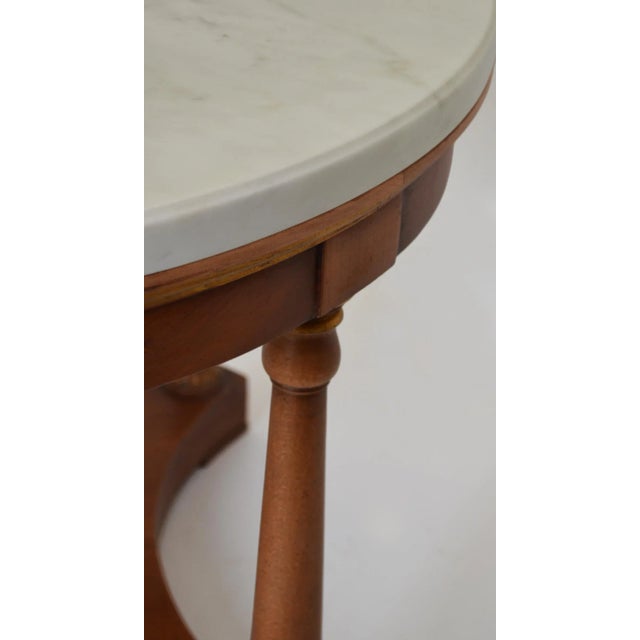Traditional Italian White Marble & Cherry Coffee Table from Cupioli For Sale - Image 3 of 5