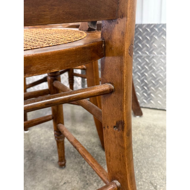 Late 19th Century Victorian Solid Walnut Cane Seat Dining Chairs For Sale - Image 9 of 12
