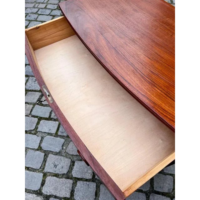 Teak Chest of Drawers with Rounded Front, Denmark For Sale - Image 5 of 11