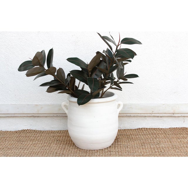 Mediterranean Rustic White Terracotta Mediterranean Planter For Sale - Image 3 of 7