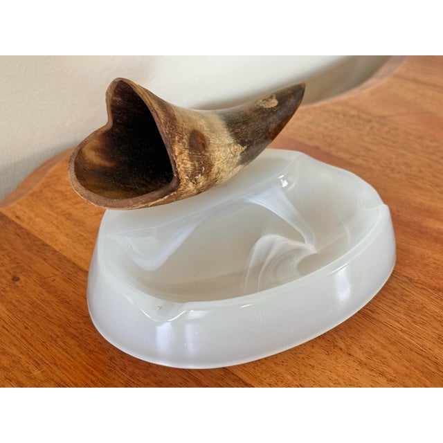 Contemporary Natural Bull Horn Cigerette Ashtray For Sale - Image 3 of 6