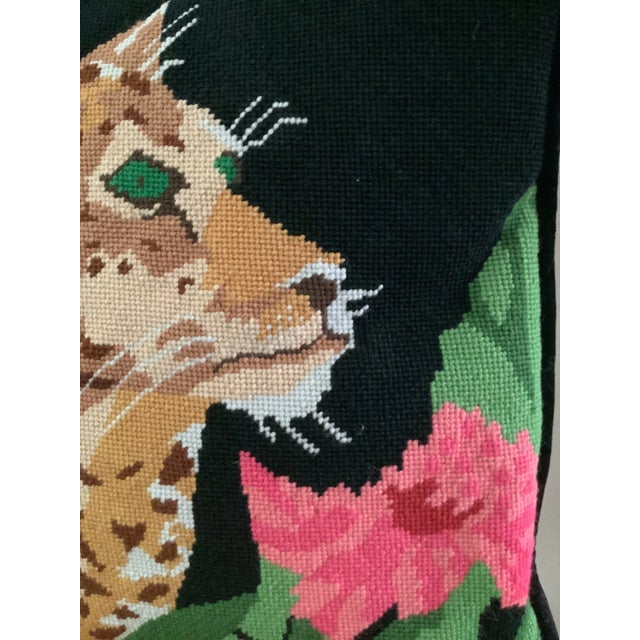 Vintage Cheetah Petit Point Needlepoint Pillow For Sale - Image 4 of 10