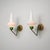 Large Italian Brass and Green‑Lacquered Wall Lamps with Opaline Glass Shades, 1950s, Set of 2 For Sale - Image 11 of 12