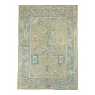 Turkish Oushak Rug 5'1" x 7'2" #17362 For Sale
