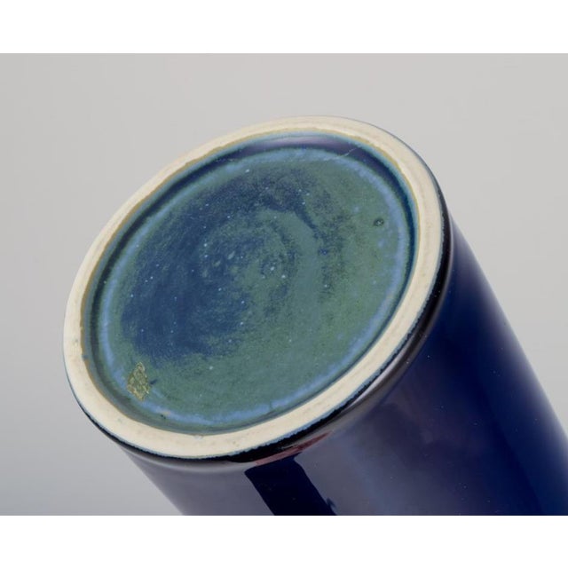 Large Ceramic Vase with Blue and Green Glaze by Britt-Louise Sundell, Gustavsberg, 1960s For Sale - Image 6 of 7