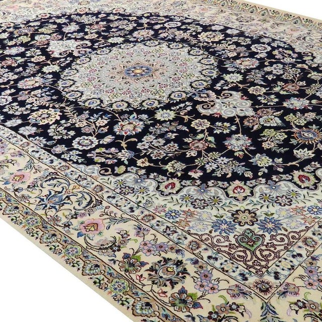 Nain Rug in Hand-Knotted Wool and Silk For Sale - Image 3 of 6