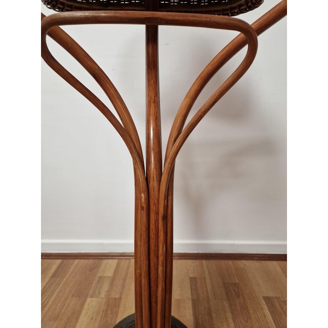 Wicker and Bamboo Coat Rack with Stone Base, 1980s For Sale - Image 9 of 11