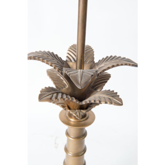 1970s Brass Palm Lamp with Shade in the Manner of Chapman For Sale - Image 10 of 12