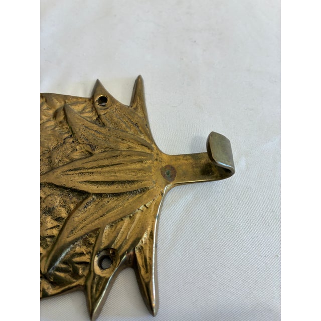 Vintage Solid Brass Pineapple Wall Hook For Sale - Image 4 of 9