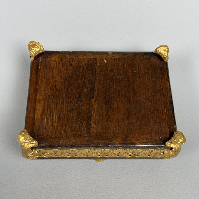 Antique Wooden Jewelry Box with Gilded Brass, 1890s For Sale - Image 10 of 14