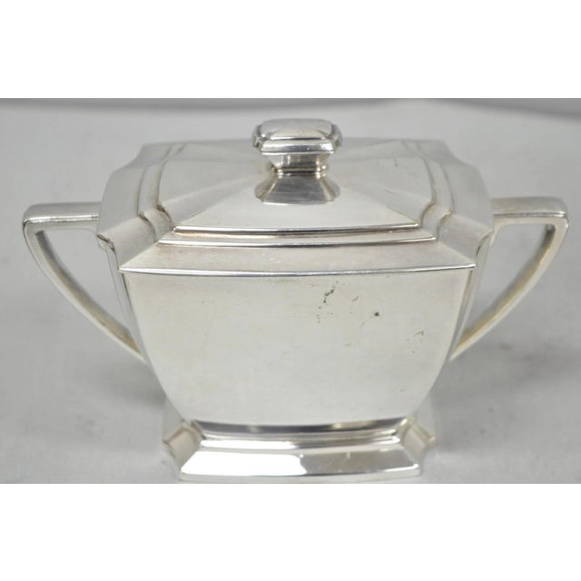 Antique 1847 Rogers Bros "Legacy" Art Deco Silver Plated Tea Set - 3 Pc Set For Sale - Image 18 of 18