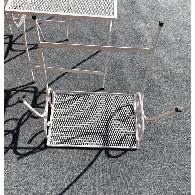 1960s Mid Century Modern Iron Mesh Nesting Patio Garden Tables - Set of 3 For Sale - Image 9 of 9