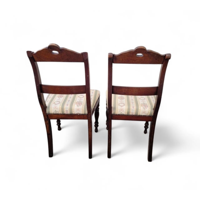 Antique French Louis Philippe Dining Chairs in Wood, 1800s, Set of 2 For Sale - Image 3 of 11