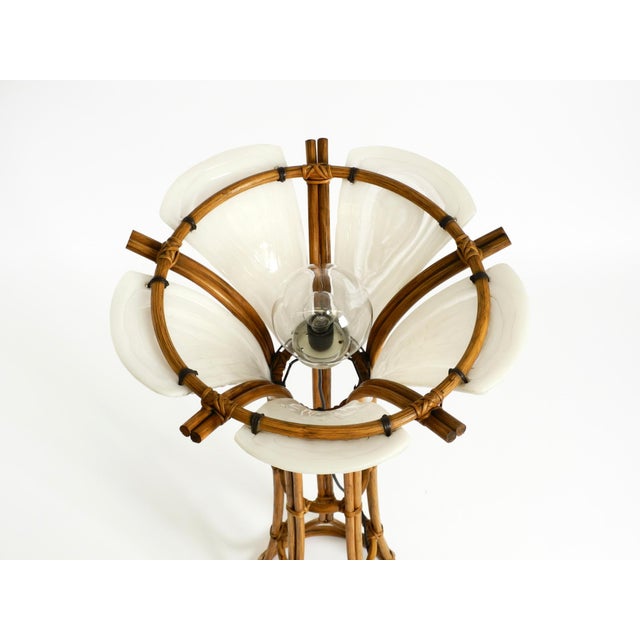 Bamboo Floor Lamp with White Acrylic Glass Elements, 1960s For Sale - Image 12 of 18