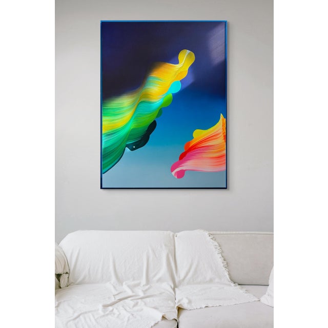 Abstract Contemporary Abstract Acrylic on Canvas "Dual Frequency" by Nikolaos Schizas For Sale - Image 3 of 6