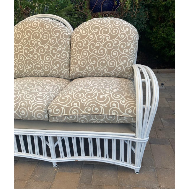 Vintage Rattan Cottage Sofa For Sale - Image 4 of 12