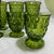 1960s Vintage Indiana Glass Company Avocado Green "Whitehall" “Cubist” Set of 11 For Sale - Image 5 of 5