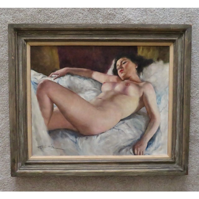 Pal Fried Portrait Oil Painting Reclining Nude Woman Lady "Sleeping Beauty" For Sale In Providence - Image 6 of 6