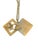 Metal #88 Vintage Gold Tone Square Pendant and Chain With Flower For Sale - Image 7 of 7