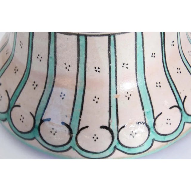 Moroccan Ceramic Glazed Covered Urn Handcrafted in Fez Morocco For Sale - Image 11 of 12