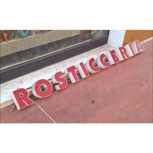Vintage Red Facade Letter I, 1970s For Sale - Image 11 of 12