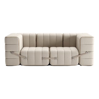 Curt Modular Set - Flexible 2-Seater with Armrests - Sera - Calla (White / Beige) by Ambivalenz, Set of 7 For Sale