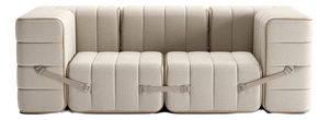 Curt Modular Set - Flexible 2-Seater with Armrests - Sera - Calla (White / Beige) by Ambivalenz, Set of 7