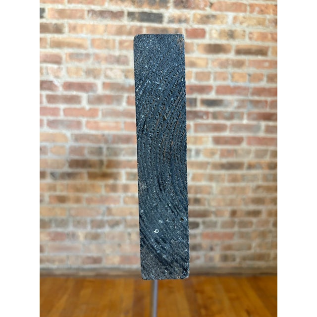 Black Mid 20th Century Rustic Hand-Painted Wooden "Lunch" Sign on Cast Iron Stand For Sale - Image 8 of 13