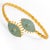 Contemporary Turquoise Evil Eye Twisted Gold Design Cuff Bracelet For Sale - Image 3 of 7