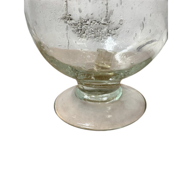 American American Blown Glass Hurricane Lamps- A Pair For Sale - Image 3 of 3