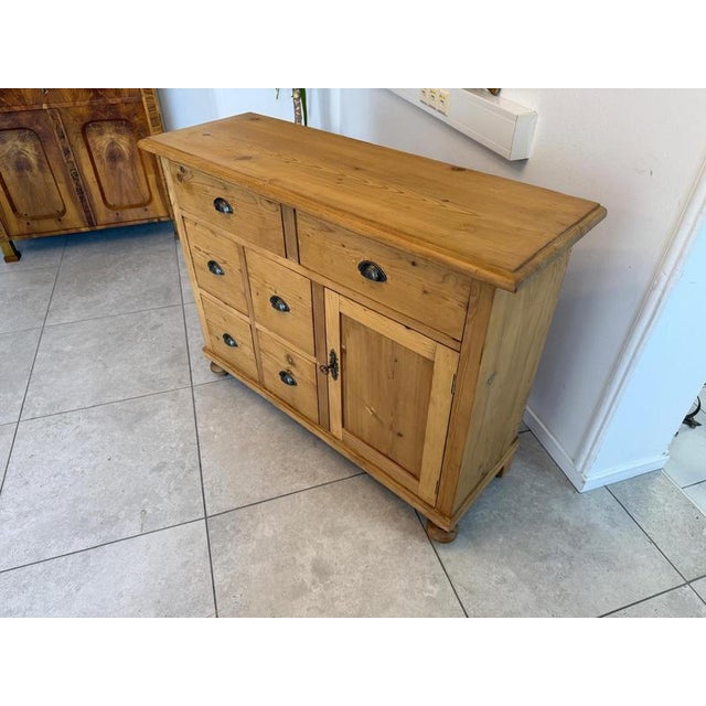 Art Nouveau Shop Chest in Spruce Softwood, 1890s For Sale - Image 10 of 12