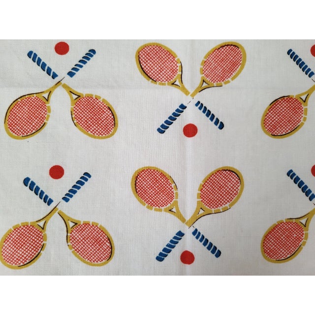 1950s Cotton Tennis Napkins- Set of 4 For Sale In Baltimore - Image 6 of 11