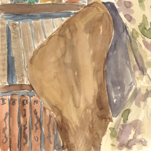 2020s Shop Keeper - Original Abstract Feminine Watercolor Still Life Painting on Paper by Ama Liyanage For Sale - Image 5 of 7
