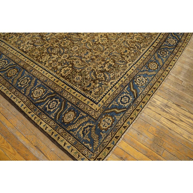 Spectacular Brown-Sienna Bakcground With Allover Pattern Antique Persian Bakshaish Rug For Sale - Image 10 of 12