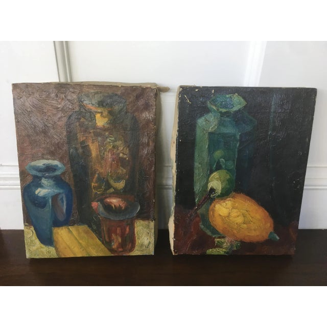 Traditional 1940s Vintage Still Life Oil Painting For Sale - Image 3 of 11