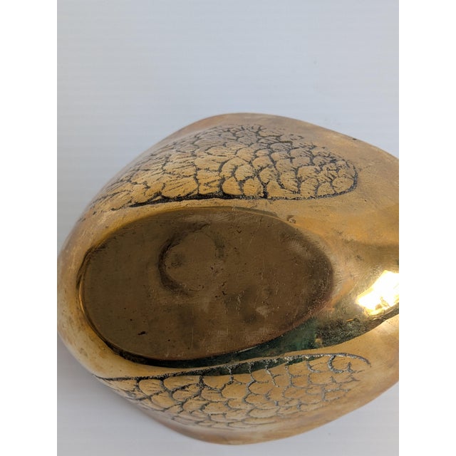 1960s Mid-Century Solid Brass Swan Planter Hollywood Regency Style For Sale - Image 5 of 5