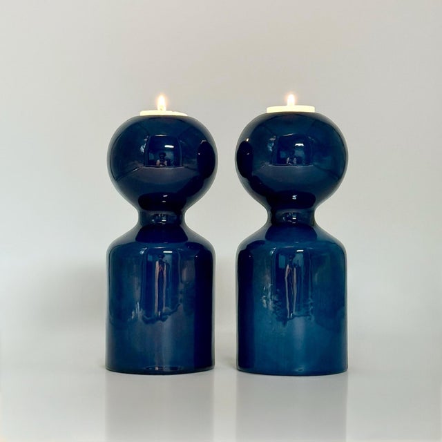 Ceramic Candleholders by Liisi Beckmann for Gabbianelli, Italy, 1970s, Set of 2 For Sale - Image 3 of 11