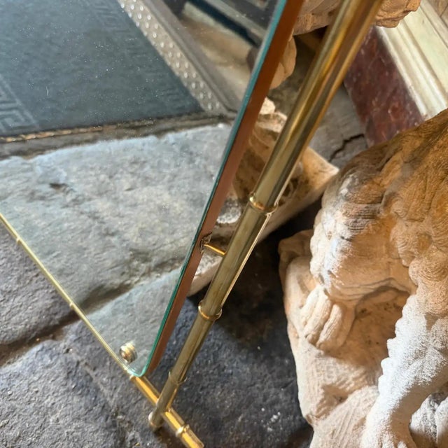 1960s 1960s Mid-Century Modern Bamboo-Shaped Brass Italian Wall Mirror For Sale - Image 5 of 15