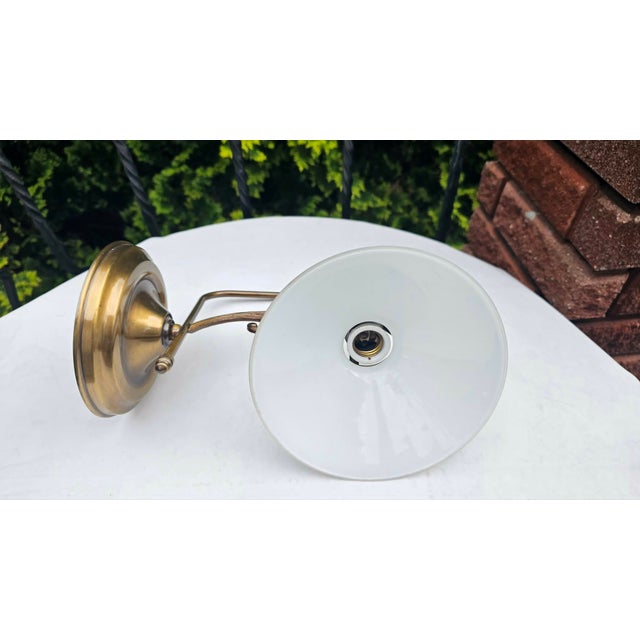Metal Art Deco Brass Wall Lamp, 1930s For Sale - Image 7 of 9